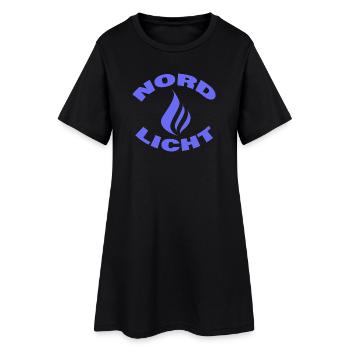 NORDLICHT - Frauen T-Shirt-Kleid - Schwarz - Vorne