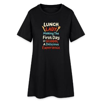 Lunch Lady erster Schultag zurück zur Schule - Frauen T-Shirt-Kleid - Schwarz - Vorne
