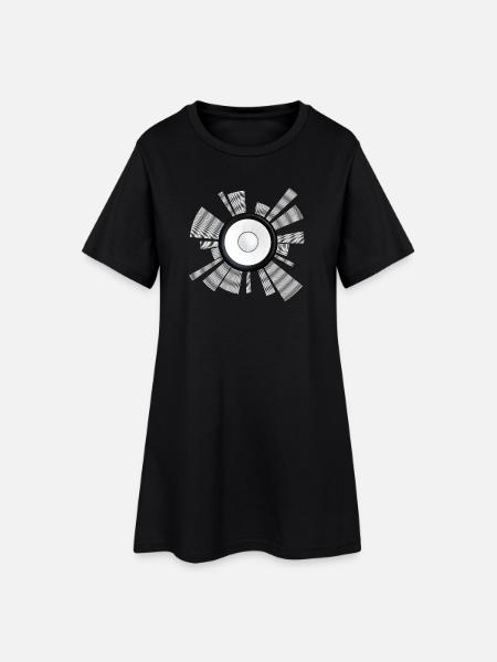 Sound beam loudspeaker center - Women’s T-Shirt Dress - black
