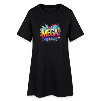 mega 3d Text colorful - Frauen T-Shirt-Kleid - Schwarz - Vorne