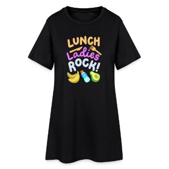Mittagessen Damen Schule - Frauen T-Shirt-Kleid - Schwarz - Vorne