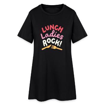 Mittagessen Schule Cafeteria-Mitarbeiter - Frauen T-Shirt-Kleid - Schwarz - Vorne