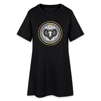 Widder Zodiac Sternzeichen Widder Ornament - Frauen T-Shirt-Kleid - Schwarz - Vorne