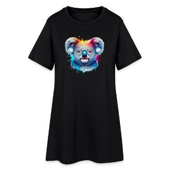 Koala - Robe T-shirt Femme - noir - Devant