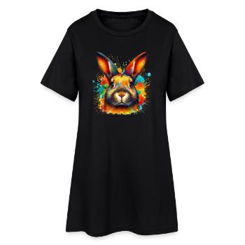 Lapin - Robe T-shirt Femme - noir - Devant