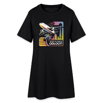 Nous nous envolons pour Dubaï - Odloot ! - Robe T-shirt Femme - noir - Devant