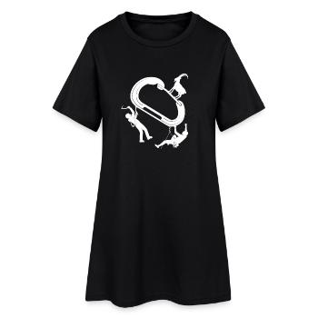 Boucle de cirque : Acrobates autour du ring - Robe T-shirt Femme - noir - Devant