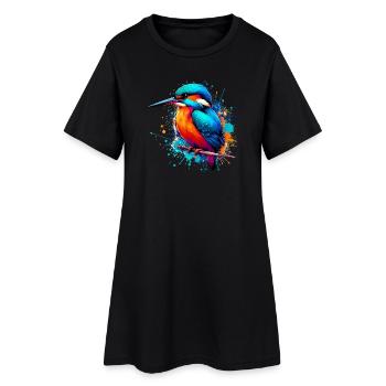 Martin-pêcheur - Robe T-shirt Femme - noir - Devant