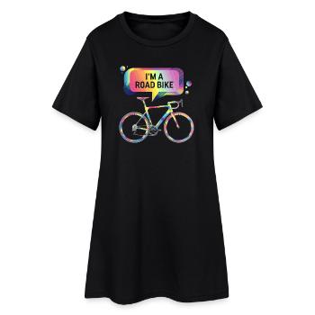 Design de vélo de route arc-en-ciel vibrant - Robe T-shirt Femme - noir - Devant