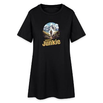 Wander Junkie - Frauen T-Shirt-Kleid - Schwarz - Vorne