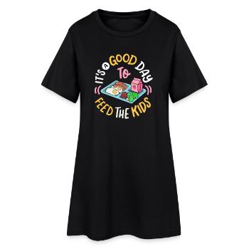 Mitarbeiterin der Cafeteria - Frauen T-Shirt-Kleid - Schwarz - Vorne
