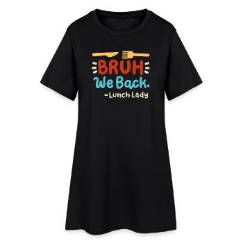 Mittagessen Zurück zur Schule - Frauen T-Shirt-Kleid - Schwarz - Vorne