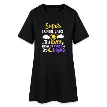 Mittagessen Dame Schule Cafeteria Arbeiter - Frauen T-Shirt-Kleid - Schwarz - Vorne