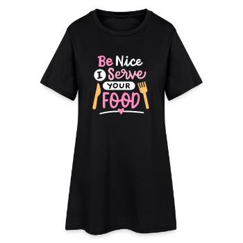 Mitarbeiterin Lebensmittelservice Mittagspause - Frauen T-Shirt-Kleid - Schwarz - Vorne