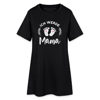 Ich werde Mama Stolze Mutter Nachwuchs Verkündung - Frauen T-Shirt-Kleid - Schwarz - Vorne