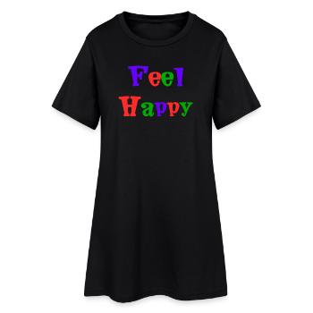 HAPPY. FREE. LIBERTE. BIEN-ÊTRE. ZEN. MEDITATION. - Robe T-shirt Femme - noir - Devant