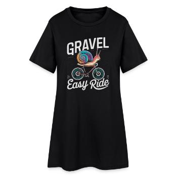 Snail Biking Adventure Illustration - Women’s T-Shirt Dress - black - Front