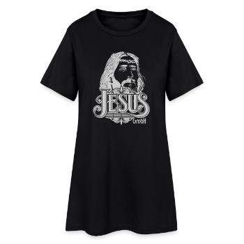 Jesus Kopf hellgrau - Frauen T-Shirt-Kleid - Schwarz - Vorne