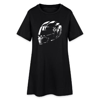 Racer Helmet Car Motorcycle Symbol Illustration - Women’s T-Shirt Dress - black - Front