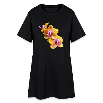 Orchid Blossom Phalaenopsis Sogo Lawrence Flowers 2 - Women’s T-Shirt Dress - black - Front