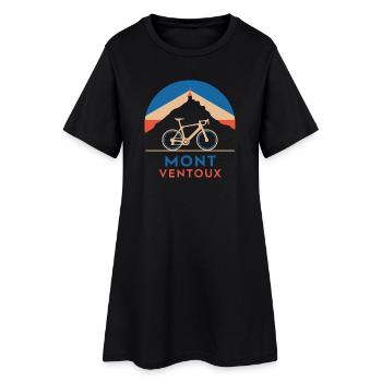 Le Mont Ventoux à vélo - Robe T-shirt Femme - noir - Devant