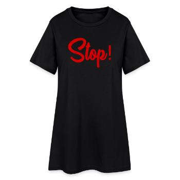 STOP. HUMOUR. MESSAGE. CITATION. PANNEAU. PAPA - Robe T-shirt Femme - noir - Devant