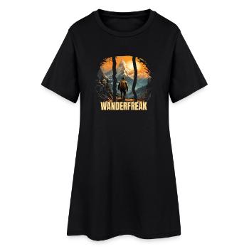 Wanderfreak - Frauen T-Shirt-Kleid - Schwarz - Vorne