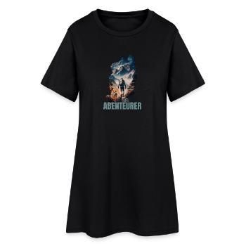 Abenteurer - Frauen T-Shirt-Kleid - Schwarz - Vorne