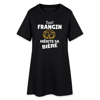 Humorous design, beer and friendship - Women’s T-Shirt Dress - black - Front