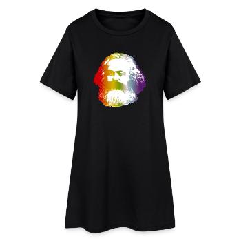 Marx arc-en-ciel - Robe T-shirt Femme - noir - Devant
