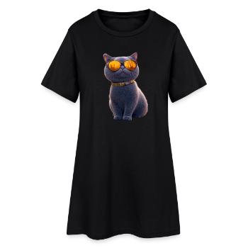 Britisch Kurzhaar Katze BKH Katzenmama Süße Katzen - Frauen T-Shirt-Kleid - Schwarz - Vorne