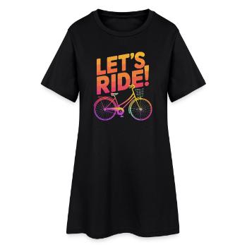 Vibrant Riding Bicycle Design - Women’s T-Shirt Dress - black - Front