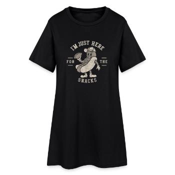Football - Lustig I'm just here for the snacks - Frauen T-Shirt-Kleid - Schwarz - Vorne