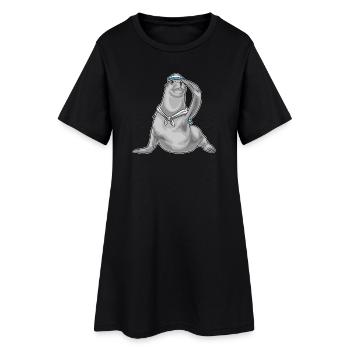 Chapeau de marin phoque - Robe T-shirt Femme - noir - Devant