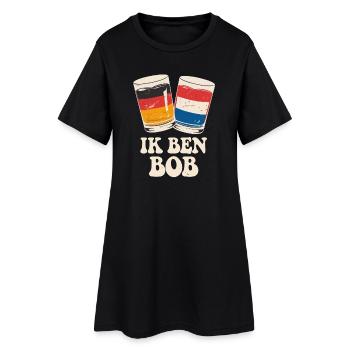 Verre à bière néerlandais Couple Design. Je m’appelle BOB - Robe T-shirt Femme - noir - Devant