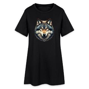 Wolf - Women’s T-Shirt Dress - black - Front