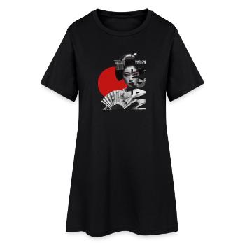 Japon - Robe T-shirt Femme - noir - Devant