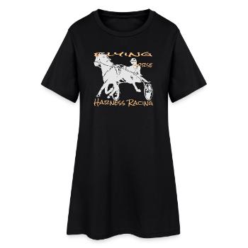 Course de trot trotteur - Robe T-shirt Femme - noir - Devant