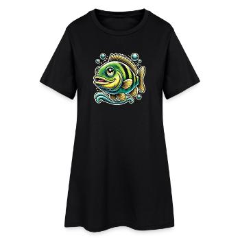 Design Perch River Bass - Robe T-shirt Femme - noir - Devant