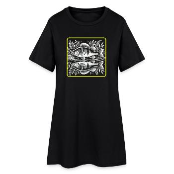 Conception de la silhouette d'un pêcheur à la - Robe T-shirt Femme - noir - Devant