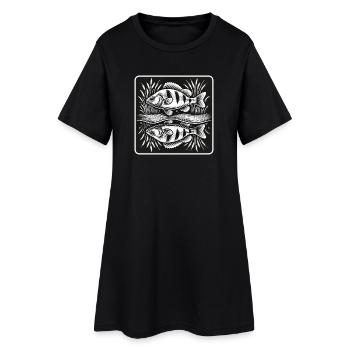 Perche, poisson, ange - Robe T-shirt Femme - noir - Devant