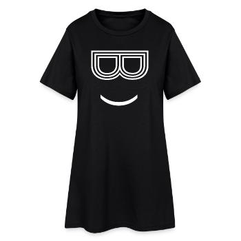 Dessin de visage cool - Robe T-shirt Femme - noir - Devant