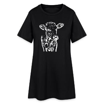 Vache - Robe T-shirt Femme - noir - Devant