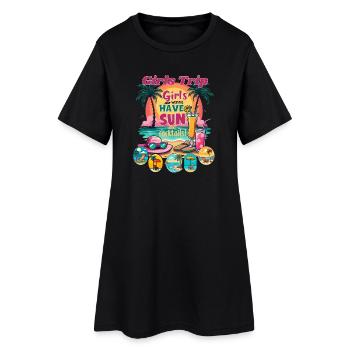 Girls Trip Sonnenstrand Vibes - Frauen T-Shirt-Kleid - Schwarz - Vorne