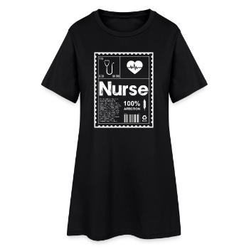 Krankenschwester Herzschlag Icon T-Shirt - Frauen T-Shirt-Kleid - Schwarz - Vorne