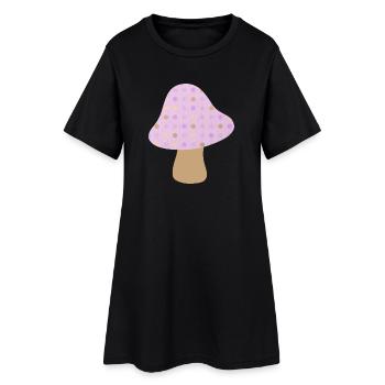 Champignon Brun Pois Pois Pastel Woodland Pépinière - Robe T-shirt Femme - noir - Devant