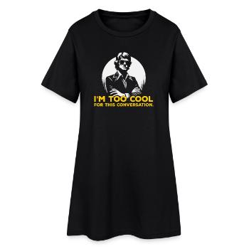 Bold Silhouette Slogan Tee - Frauen T-Shirt-Kleid - Schwarz - Vorne