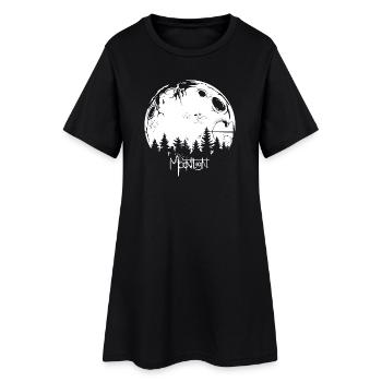 Moon Graffiti Forest Tree Night Moonlight Symbol - Women’s T-Shirt Dress - black - Front