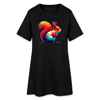 Écureuil - Robe T-shirt Femme - noir - Devant