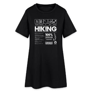 Wandern 100% Outdoor Mutig - Frauen T-Shirt-Kleid - Schwarz - Vorne